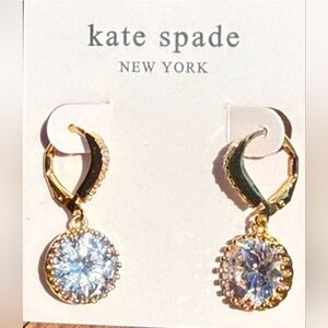 Kate Spade Gold-Tone Crystal Drop Earrings NEW